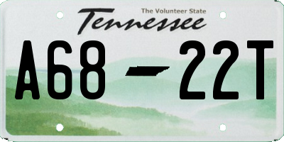 TN license plate A6822T