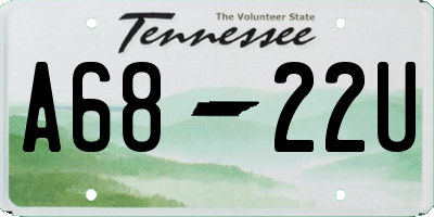 TN license plate A6822U