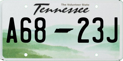 TN license plate A6823J