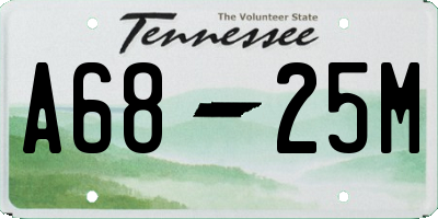 TN license plate A6825M