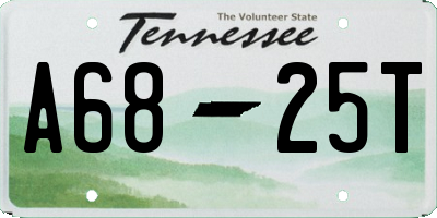 TN license plate A6825T