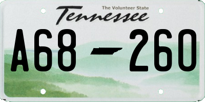 TN license plate A6826O