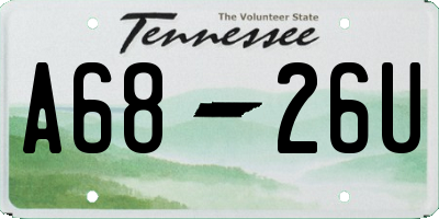TN license plate A6826U