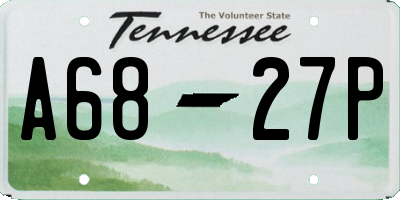 TN license plate A6827P