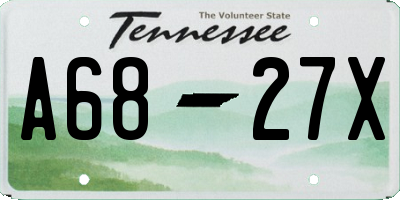 TN license plate A6827X