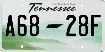 TN license plate A6828F