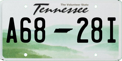 TN license plate A6828I