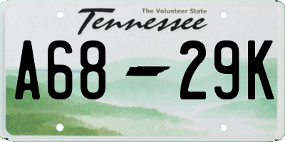 TN license plate A6829K