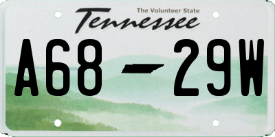 TN license plate A6829W