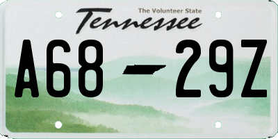 TN license plate A6829Z
