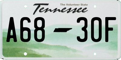 TN license plate A6830F
