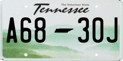 TN license plate A6830J