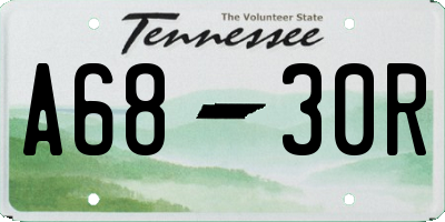 TN license plate A6830R
