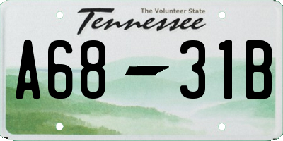 TN license plate A6831B