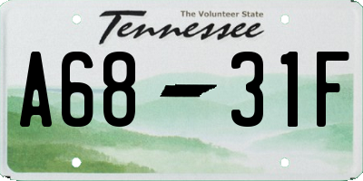 TN license plate A6831F