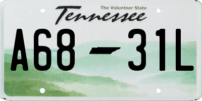 TN license plate A6831L