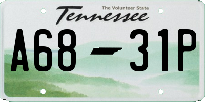 TN license plate A6831P