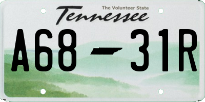 TN license plate A6831R