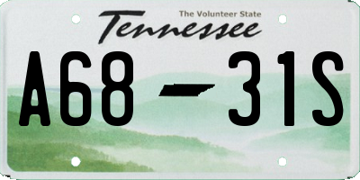 TN license plate A6831S