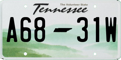 TN license plate A6831W