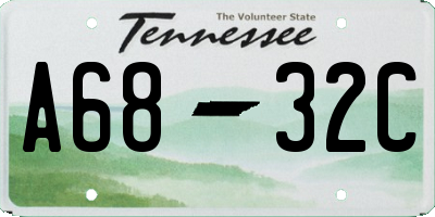 TN license plate A6832C