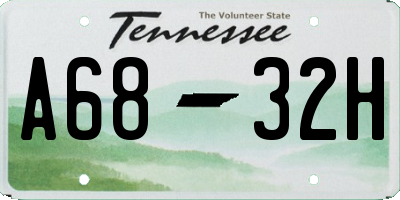 TN license plate A6832H