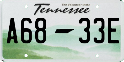 TN license plate A6833E