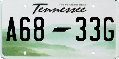 TN license plate A6833G