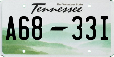 TN license plate A6833I