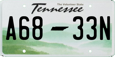 TN license plate A6833N