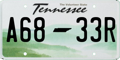 TN license plate A6833R