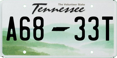 TN license plate A6833T