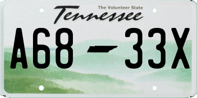 TN license plate A6833X