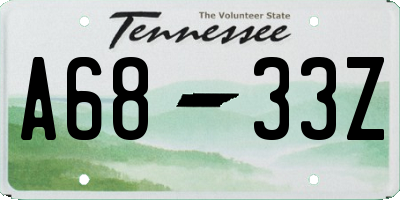 TN license plate A6833Z