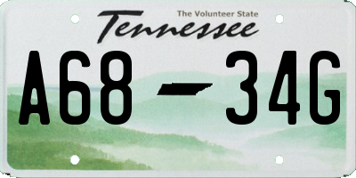 TN license plate A6834G
