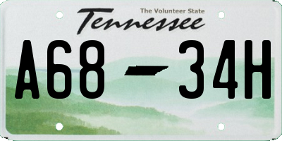 TN license plate A6834H