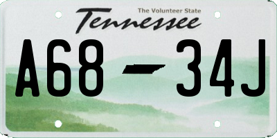TN license plate A6834J