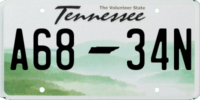 TN license plate A6834N