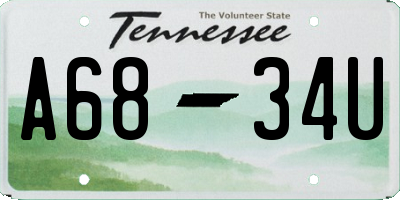TN license plate A6834U