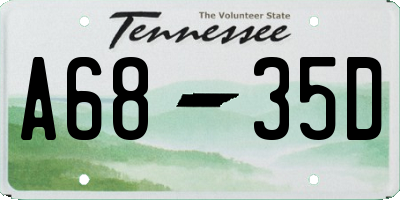 TN license plate A6835D