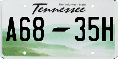 TN license plate A6835H