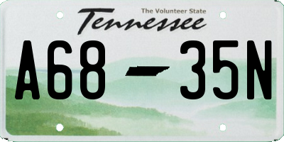 TN license plate A6835N