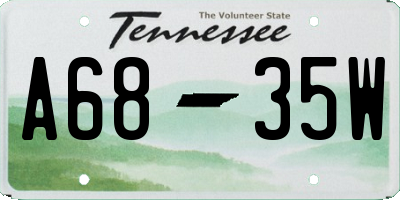 TN license plate A6835W