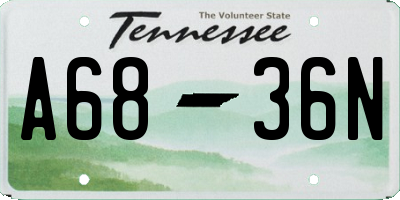 TN license plate A6836N