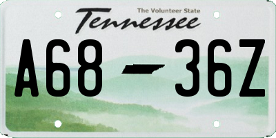 TN license plate A6836Z