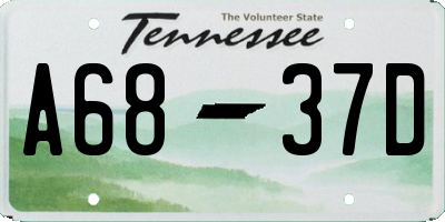 TN license plate A6837D