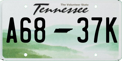 TN license plate A6837K