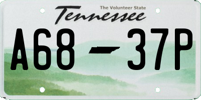 TN license plate A6837P