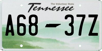 TN license plate A6837Z