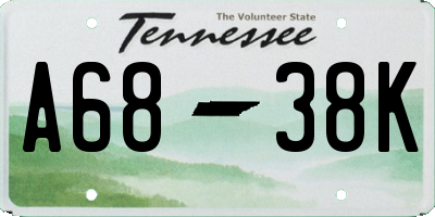 TN license plate A6838K